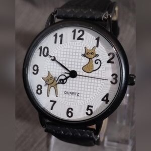 Quartz Watch with Kitty Accents, Runs & Keeps Time, New Battery